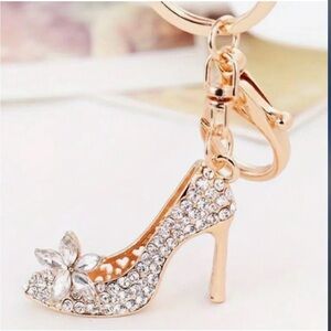 Elegant Crystal studded High Heel Keychain or Bag Charm